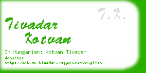 tivadar kotvan business card